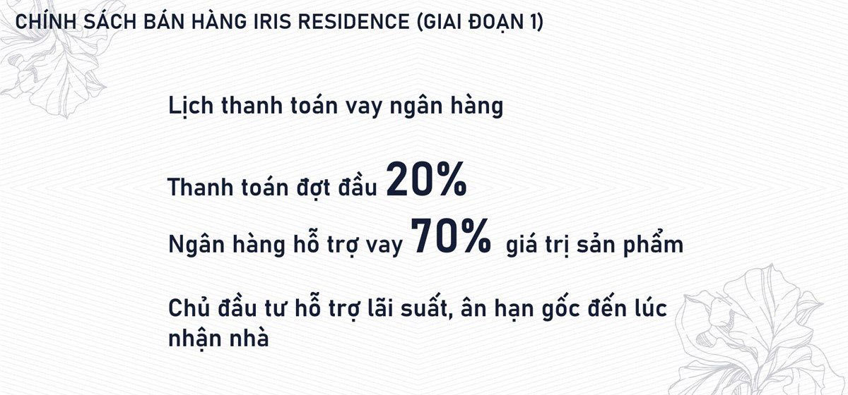 chính sách vay ngân hàng iris residence